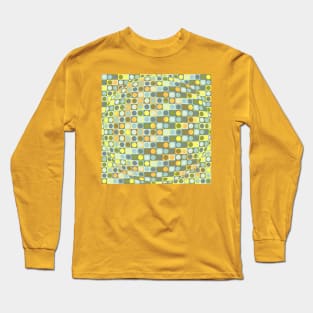 Circle in Squares in Yellow Long Sleeve T-Shirt